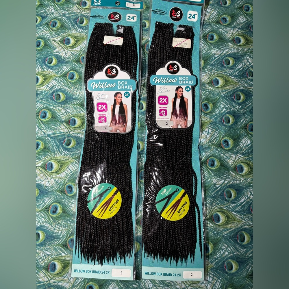 2 Packs Of Bobbi Boss Willow Box Braid Crochet